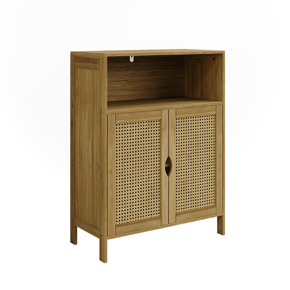 Vicco Armoire Midischrank Liora, Bambou, 60x80cm, pour Le Rangement des Accessoires de Salle de Bain et des Serviettes