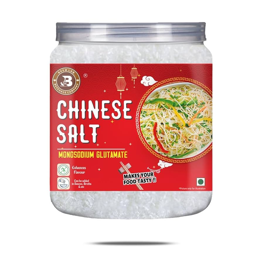 Brew Lab Chinese Salt AjinoMoto | Umami Seasoning Flavor Enhancer | Ajino-Moto Essence Of Taste | Monosodium Glutamate (MSG) Crystals-500 Gm
