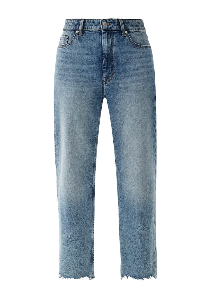 s.Oliver wide leg regular waist broek grijs