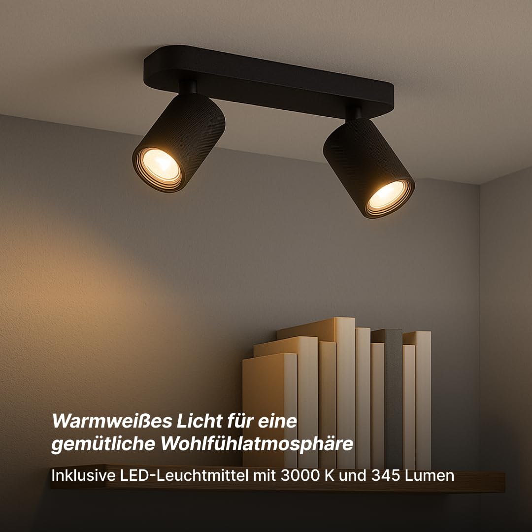Brilliant Marty LED Deckenstrahler 2-flammig, schwenkbar, GU10, dimmbar