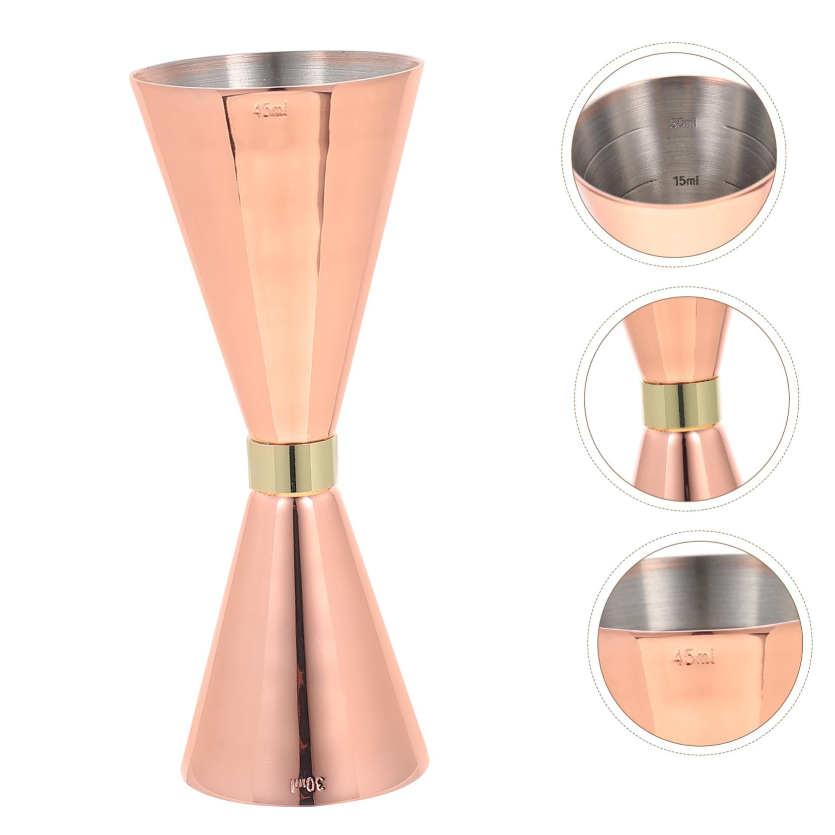 BESTonZON 2piezas Vaso Medidor De Acero Inoxidable Para Cócteles Jigger Doble De Escala Precisa Para Preparar Bebidas Casa y Fiestas
