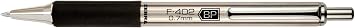 Zebra Pen, STEEL F-402 Retractable Ballpoint Pens, 0.7mm Fine Point, Black Ink, Stainless Steel Barrel and Clip, Pack of 2 Pens + 2 Refills