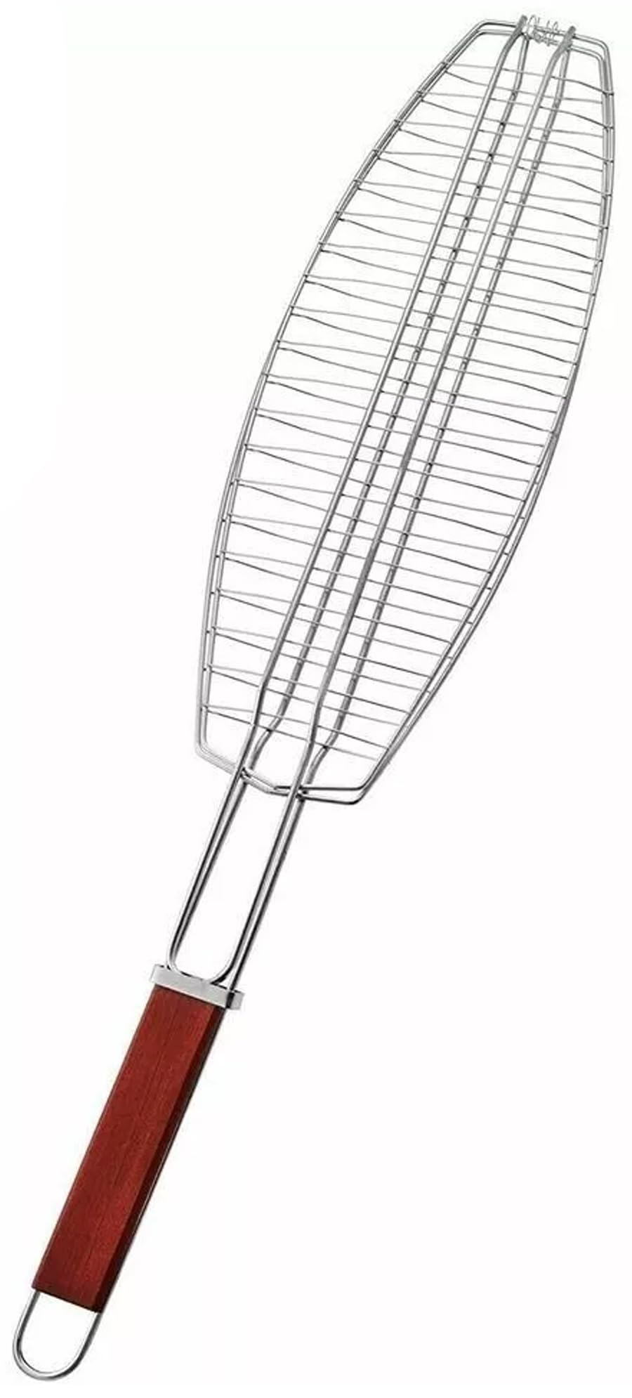 Catergold Long Handle BBQ Grill Portable Stainless Steel Collapsible Grill Basket Folding Grilled Fish Vegetables Shrimp (Fish BBQ Mesh)