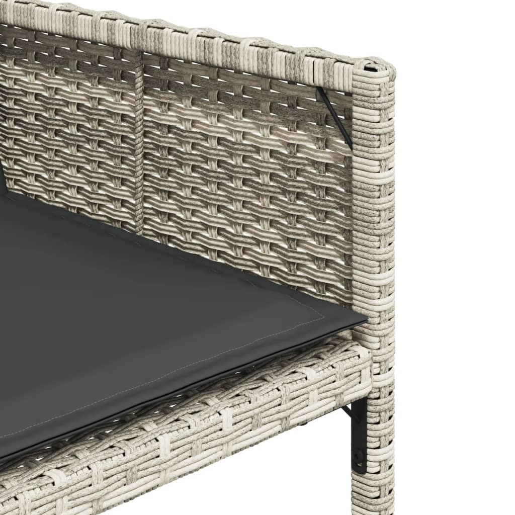 IKAYAA Set Tavolo Sedie da Giardino 5 Pezzi Set di Mobili Giardino 5 Pezzi Set da Pranzo da Giardino Arredo Giardino Poli Rattan Arredamento-Grigio Chiaro-5 pz/Vetro