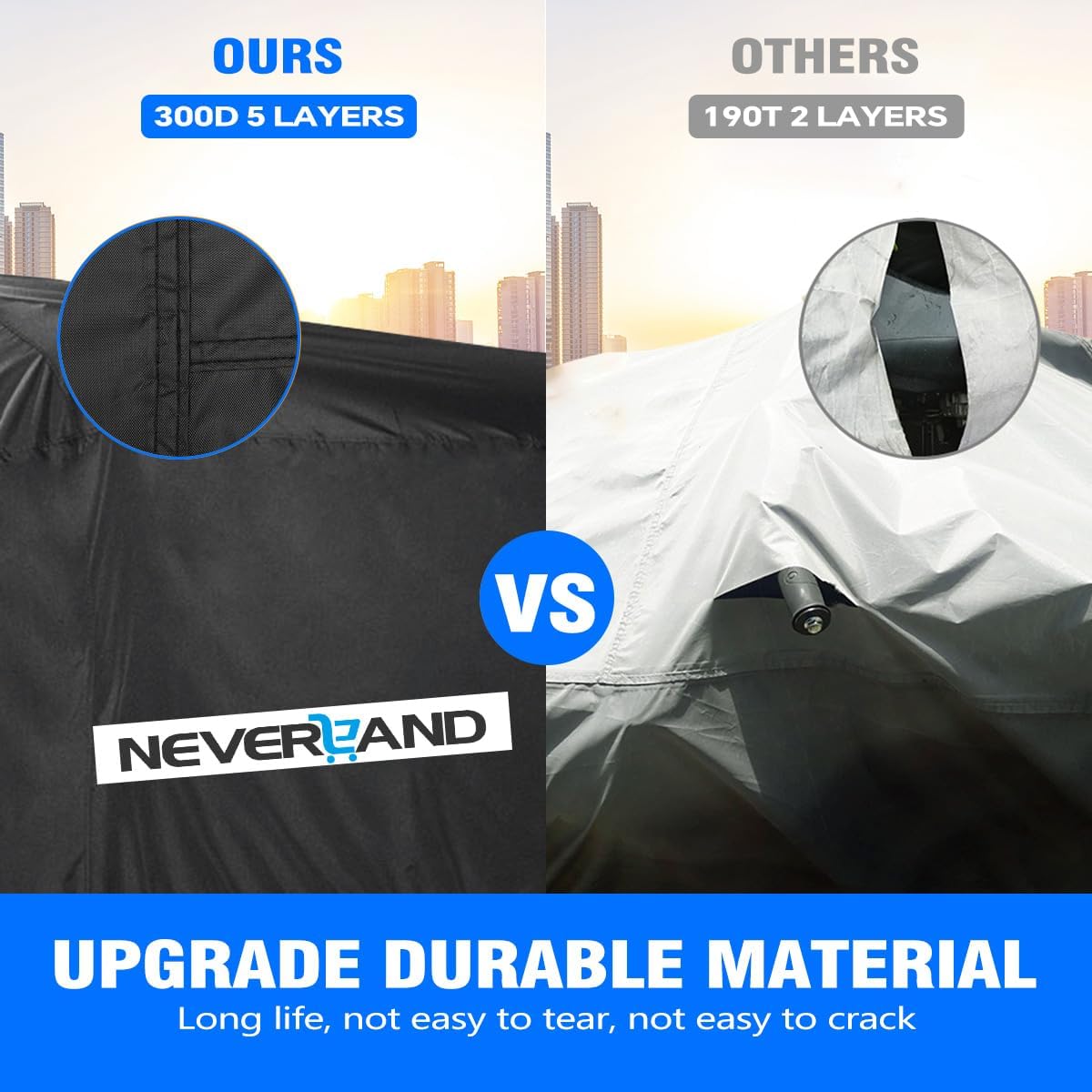 NEVERLAND ATV Cover Oxford Cloth Heavy,Compatible with Polaris Sportsman Yamaha Grizzly Honda FourTrax Kawasaki KFX Wheel Car with Air Vents Reflective Strips and Buckle Straps Length up to 82 inches