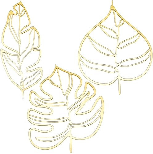 Miniatura 1 de CREATCABIN 3 calcomanías de pared de espejo de hojas, 3 estilos, calcomanías de espejo, calcomanías de pared para decoración de espejo 3D,