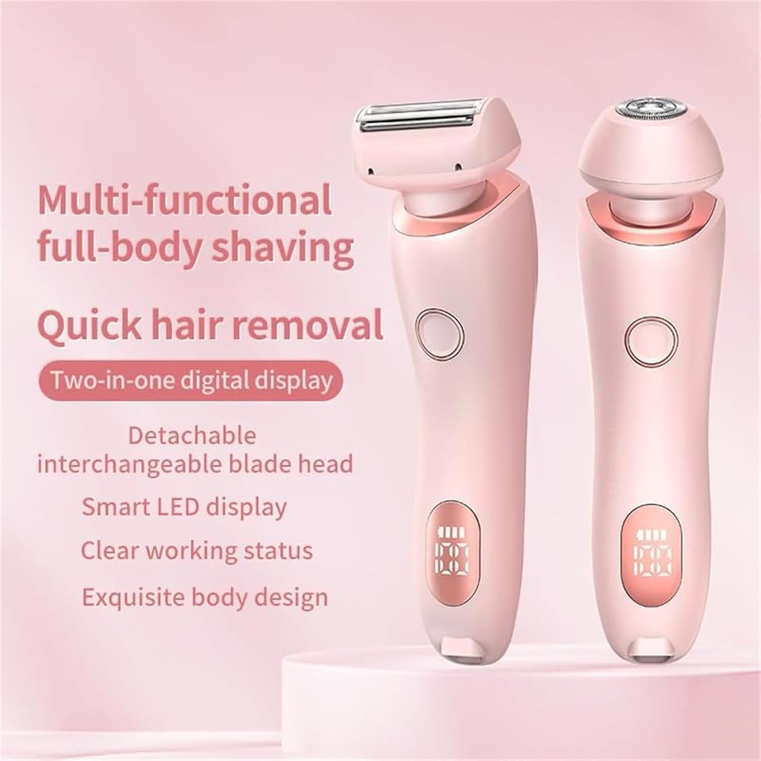 The Pro 3.0 Rasoio da donna, rasoio da donna, collezione rasoi 2 in 1 Wet Dry elettrico Lady Shaver, delicato sulla pelle, per gambe, braccia, ascelle, zona bikini (mix 2 pezzi)