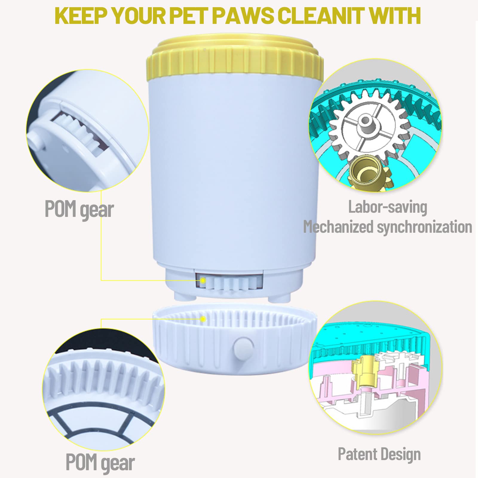 Przenośny pies Paw Cleaner Do Małego Pies Kot, Pies Paw Puchar Puchar z miękkimi silikonowymi włosami, podkładka dla psów dla psich kotów Błotnisty łapy brudne łapy z ręcznikiem