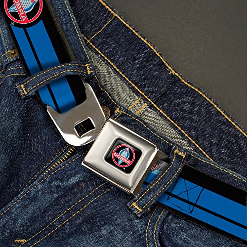Buckle-Down Seatbelt Belt - Classic Mustang COBRA Logo/Stripe Black/Blue/Red/Gray - 1.0" Wide - 20-36 Inches in Length2