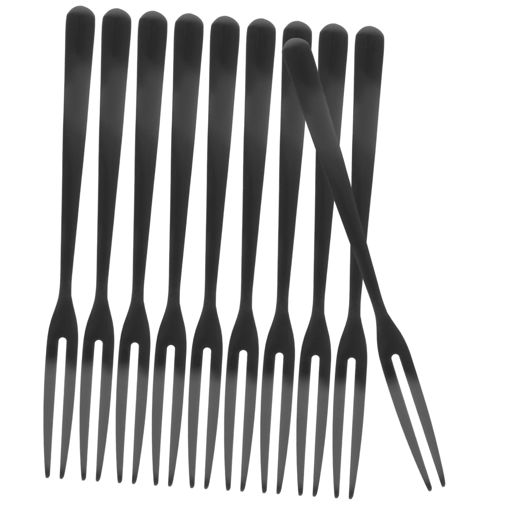 Mikinona 20piezas Frutas y Postres Acero Inoxidable Tenedores De Puntas Bar Negro