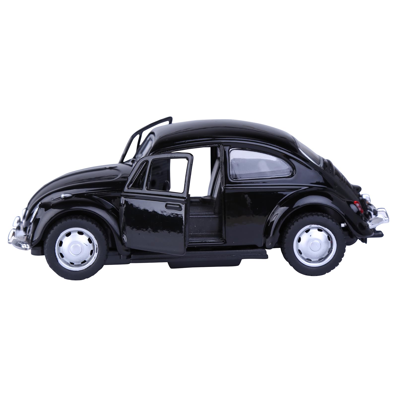 Berry President Classic 1967 Classic Beetle Bug Vintage 1/32 Scale Diecast Metal Pull Back Car Model Toy for Gift Kids (Black)