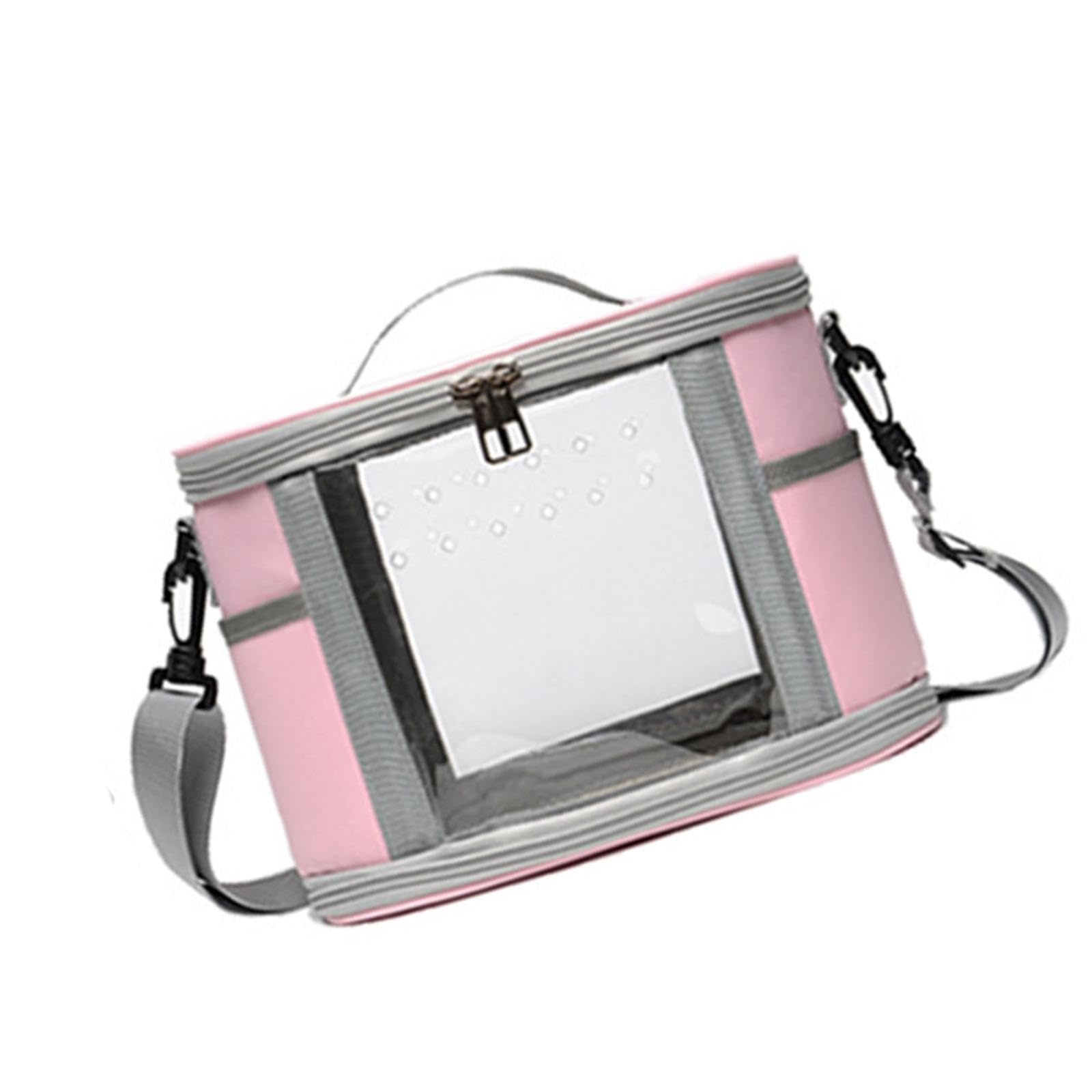 Generic Bird Carrier Bag Bird Travel Cage Small Animal Carrier Guinea Pig Carrier for Budgies, Sugar, Glider Small Pets Lovebirds, Pink L