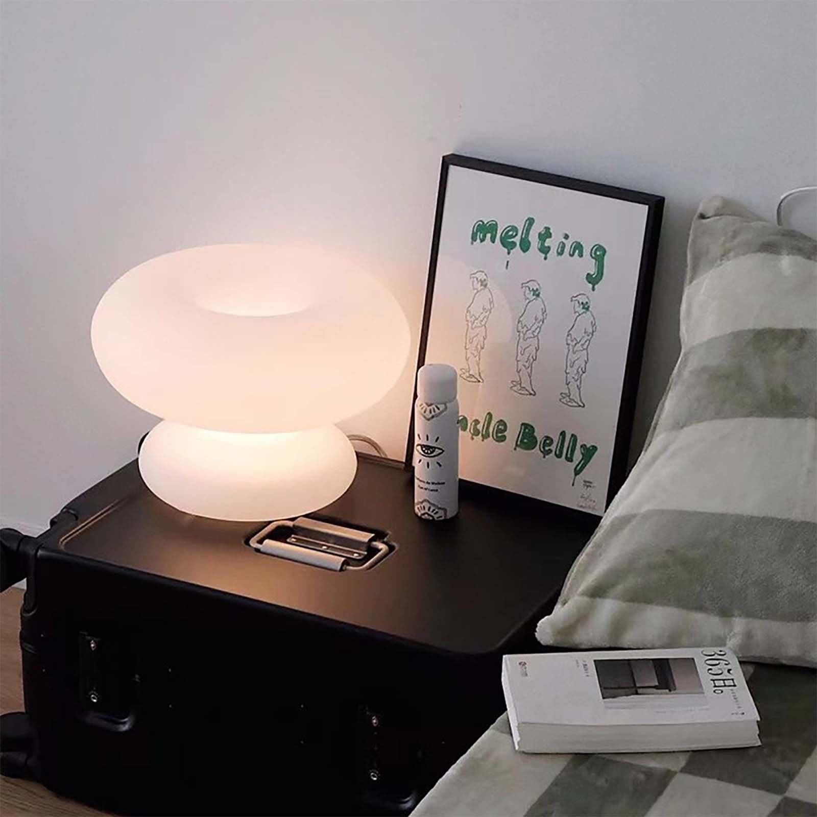Lampade da scrivania, lampada da scrivania circolare da comodino per camera da letto, ragazza designer celebrità di Internet ornamento in vetro per soggiorno luce notturna, per camera da letto, soggi
