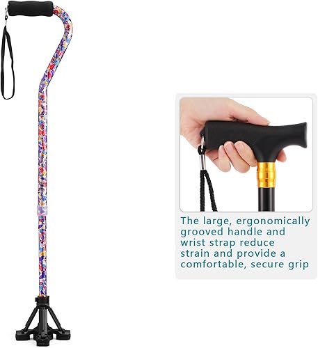 Miniatura 5 de LIXIANG Bastón de caminar para mujeres para estabilidad, personas mayores, equilibrio, plegable, plegable, resistente, ajustable, plegable, a la