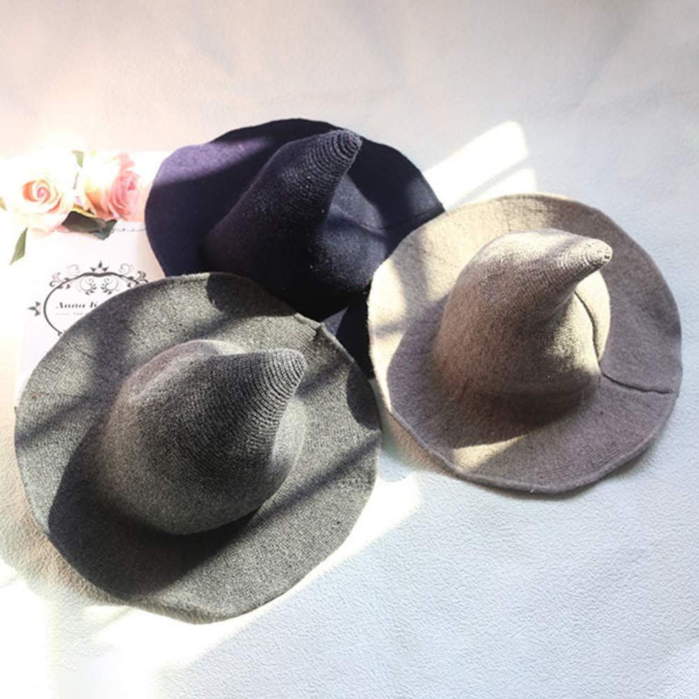 Women's Halloween Witch Hat Wool Knitted Cap for Party Cosplay Costume Accessory - Image 7