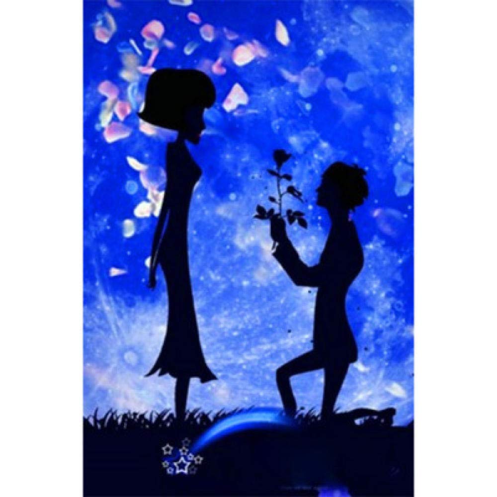 Loisir créatif anti-stress : broderie diamant grand format 60x80 cm mariage