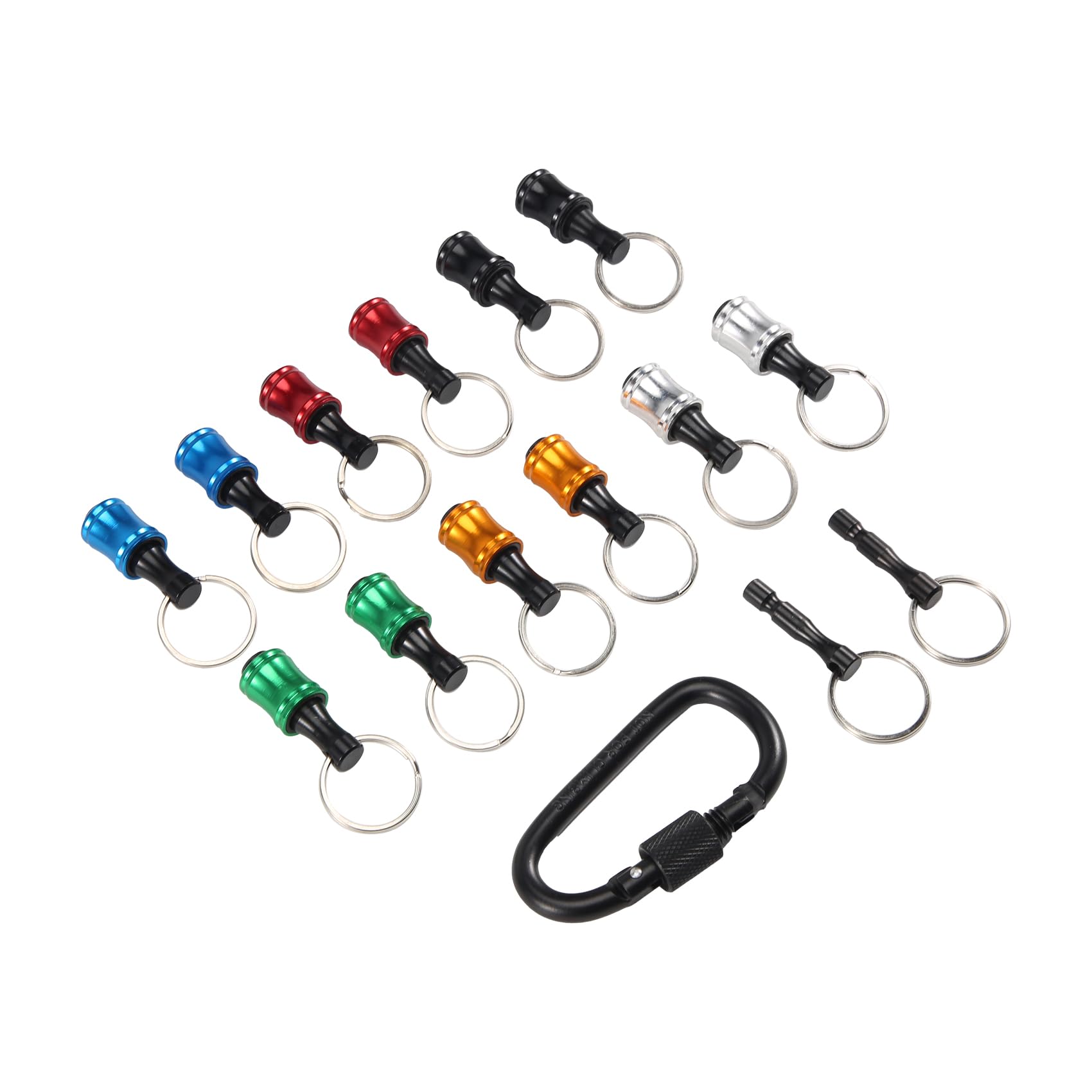 Littimoon 12Pieces 1/4 Inch Hex Shank Bits Holder Keychian, Keychain Extension Bar Screwdriver Bit Holder Socket Adapter