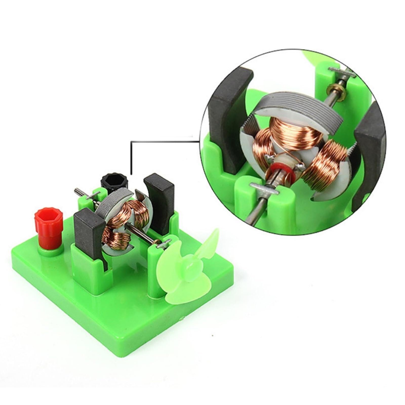 Physik-Experimentiermotor mit abnehmbarem Lüfter. Elektromagnetische Experimentierkomponenten für den Physikunterricht zur Demonstration