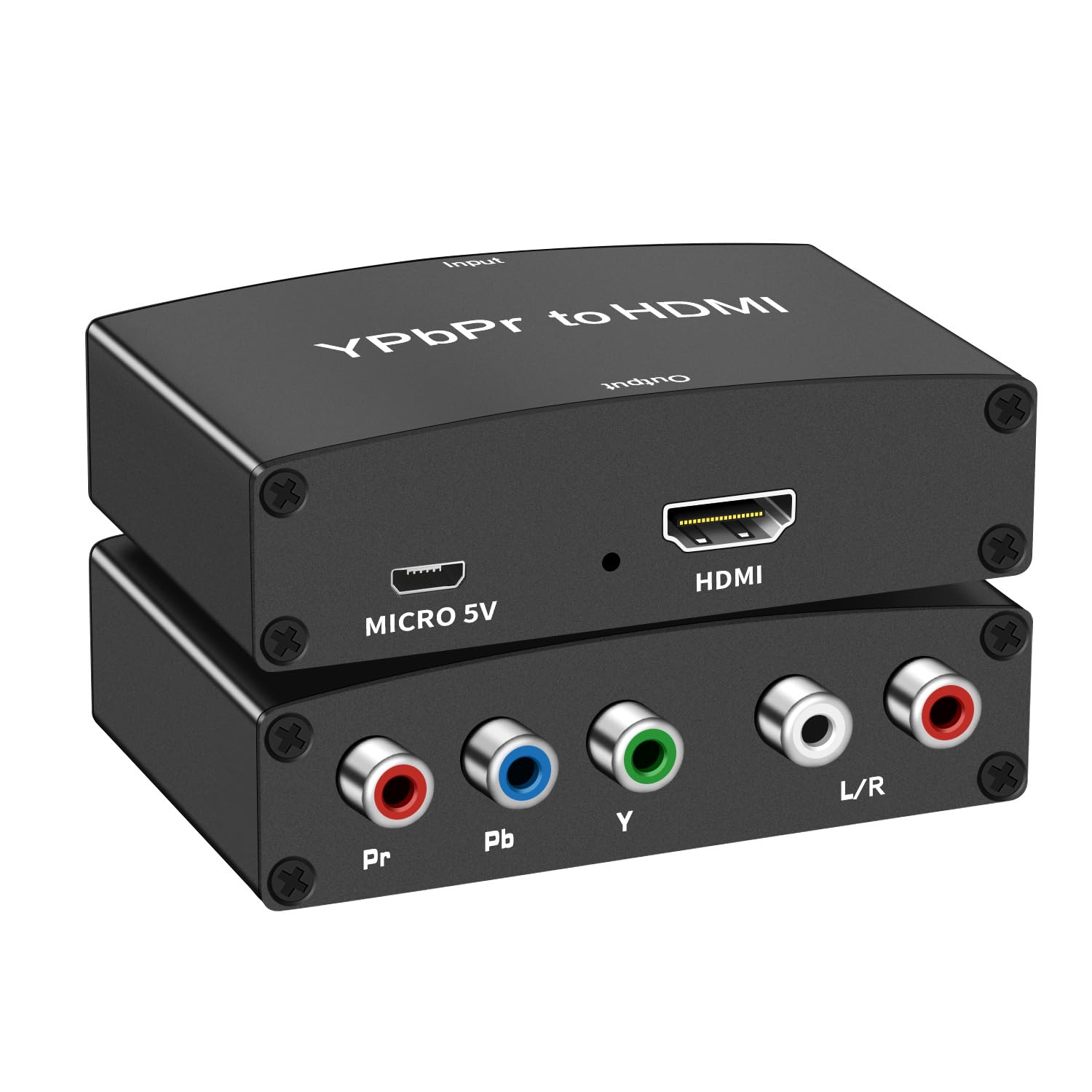 コンポーネント to HDMI コンバーター 変換器 1080P対応 5RCA RGB YPbPr to HDMI コンバータ HDCPオーディオ ビデオ 変換アダプタ HDTV V1.3 V1.4 HDCP 変換アダプタ HDTV、DVD、PSP、B0X 360 Wii 対応-12CM
