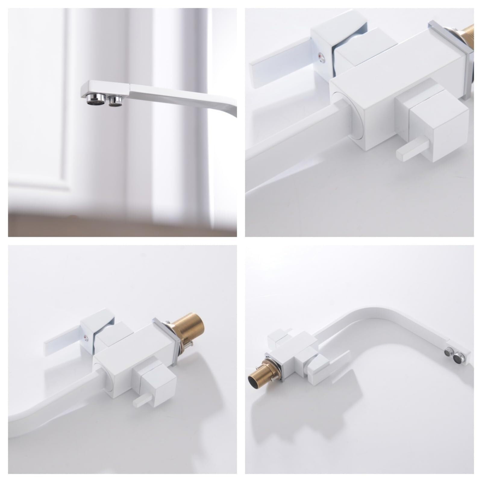 Grifo mezclador para fregadero de cocina de 3 vías, grifo de agua con filtro 3 en 1 blanco para beber grifos de cocina calientes y fríos, diseño moderno, fácil instalación