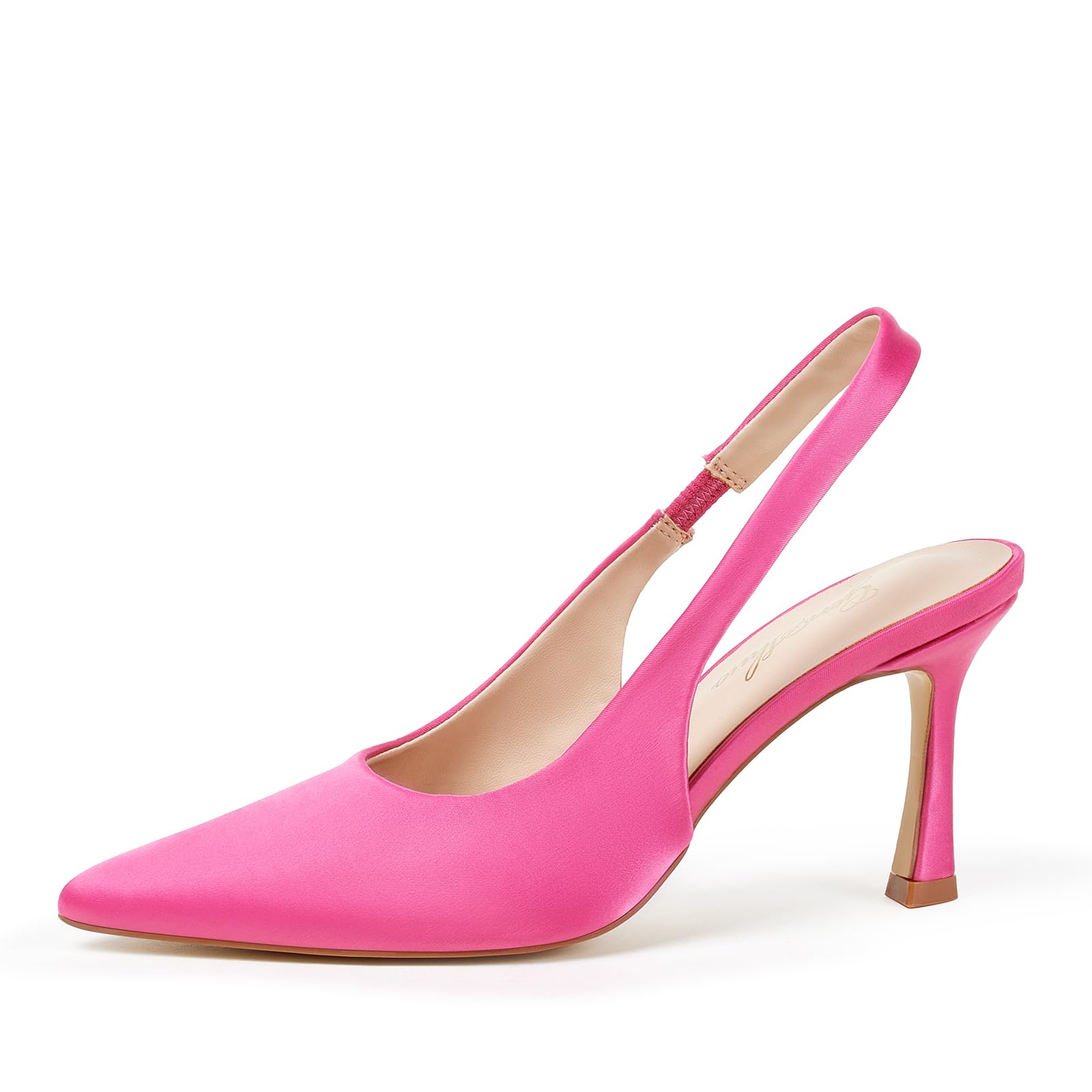 GENSHUO Damen Slingback-Pumps mit Hohem Absatz, Bezaubernder Spitzer Zehenbereich, 10 cm, Schwarz/Rosa/Blau/Weiß, Komfortabel und Elegant, Größe 36-42
