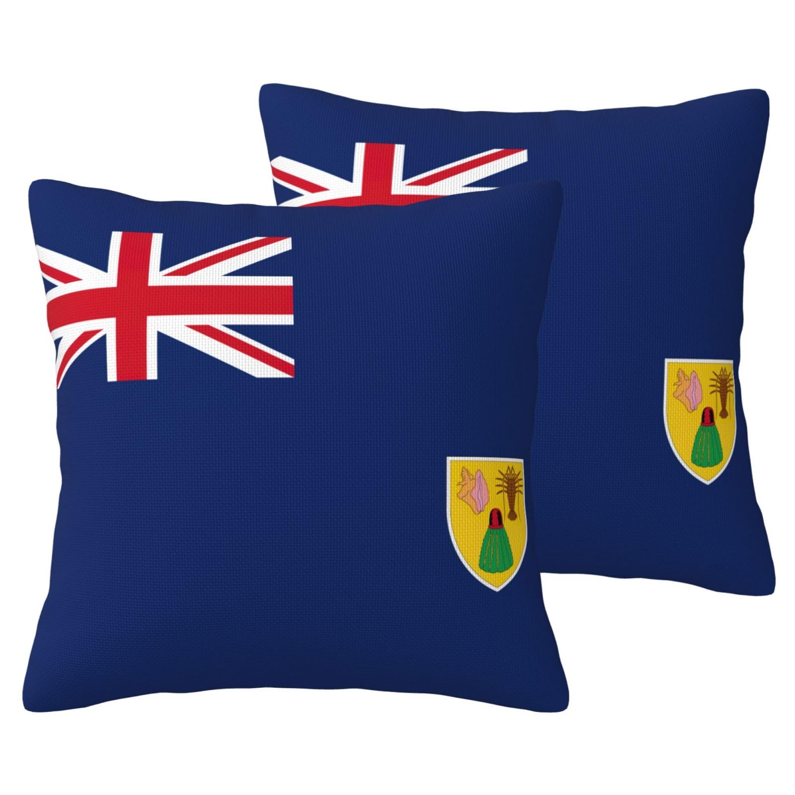 Housse coussin Îles Turques et Caïques EdWal lot de 2 pour décoration canapé