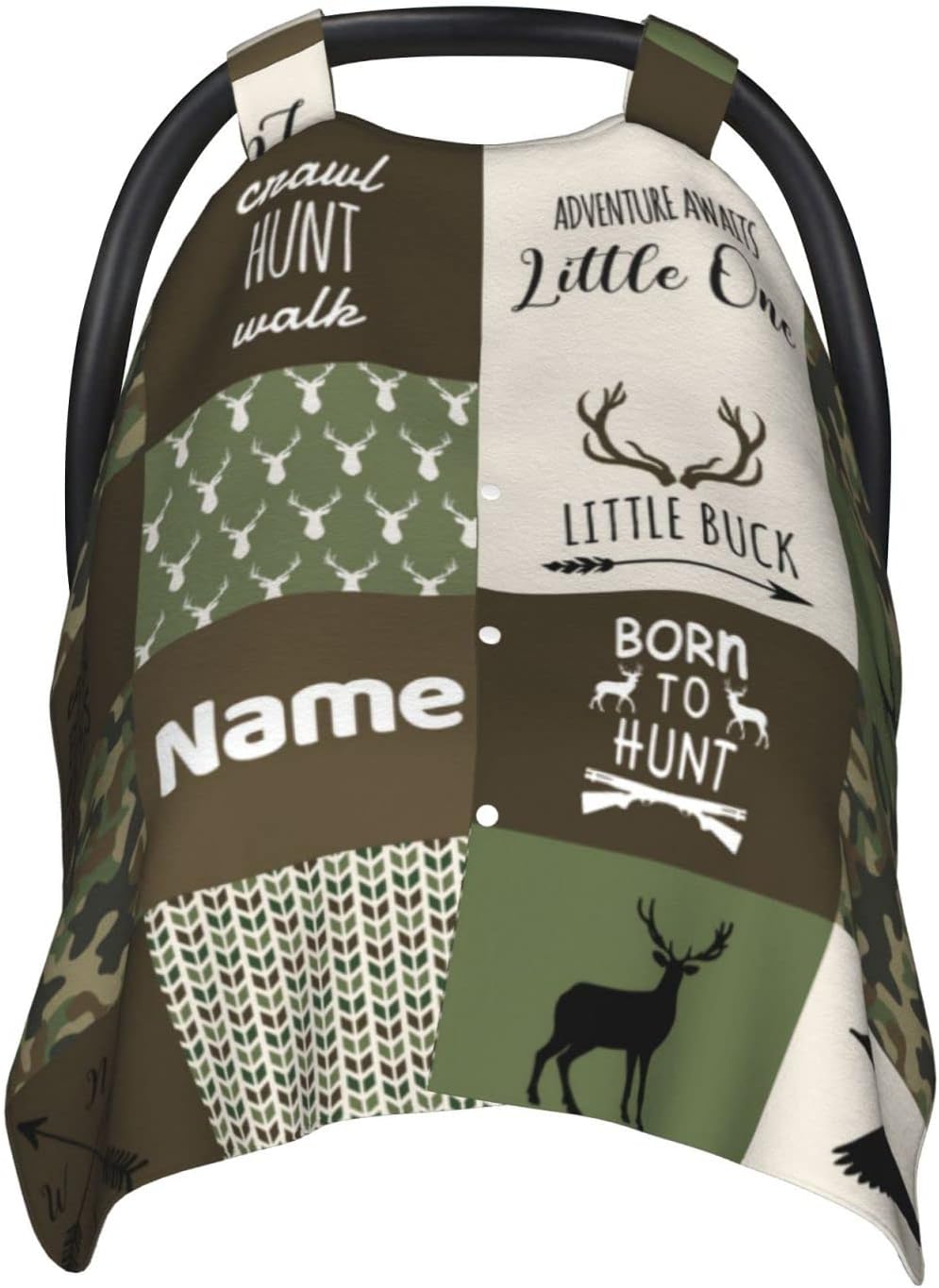Personalized Hunting and Deer Baby Car Seat Canopy for