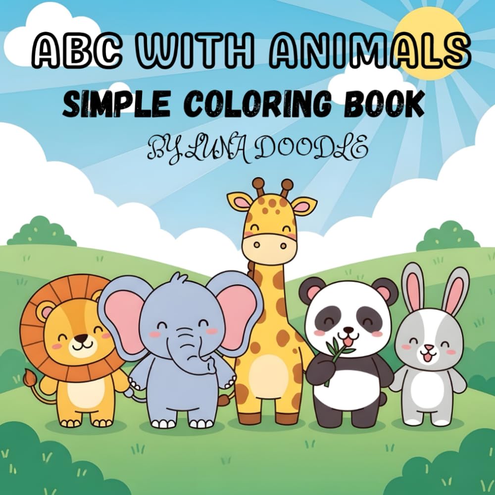 ABC With Animals: Simple Kids Coloring Book