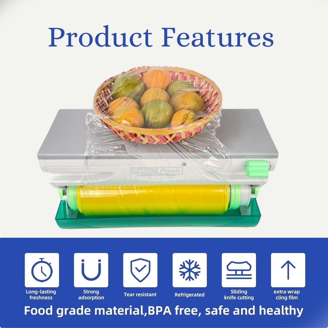 SMART PACK Table Top Vegen Cut Wrapping Machine for Vegetable, Bakery Food Wrap, Commercial Kitchens | Maintaining Food Freshness | Vegetable Wrapping Machine | Pack of 1 4