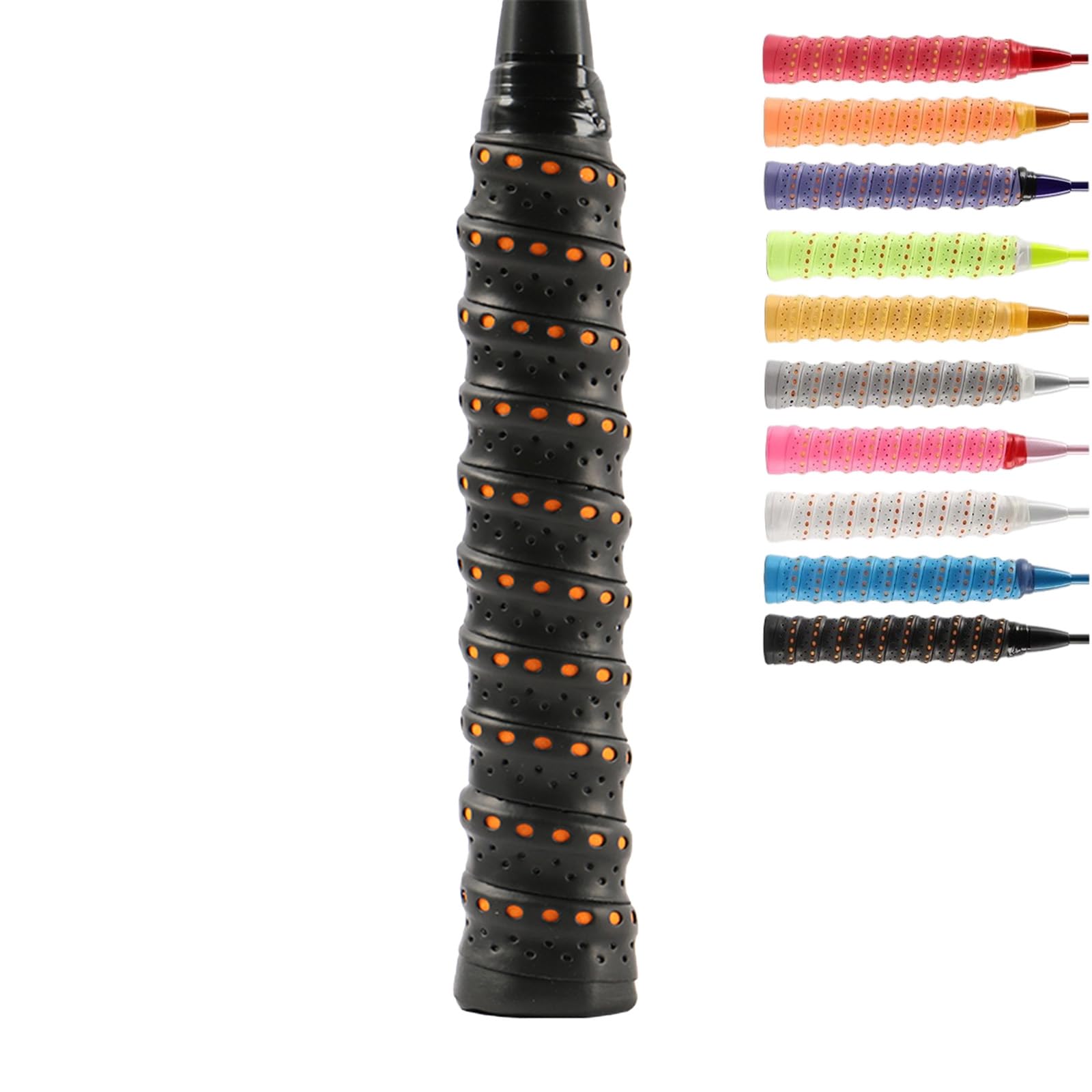 PoshPetique 5PCS Tennis Racket Grip Tape, Racket Overgrip Tape That Stays Dry & Absorbs Sweat with Velvety Comfort. for Tennis Rackets,Fishing Rods.Wrap Your Racquet for High Performance (Black)