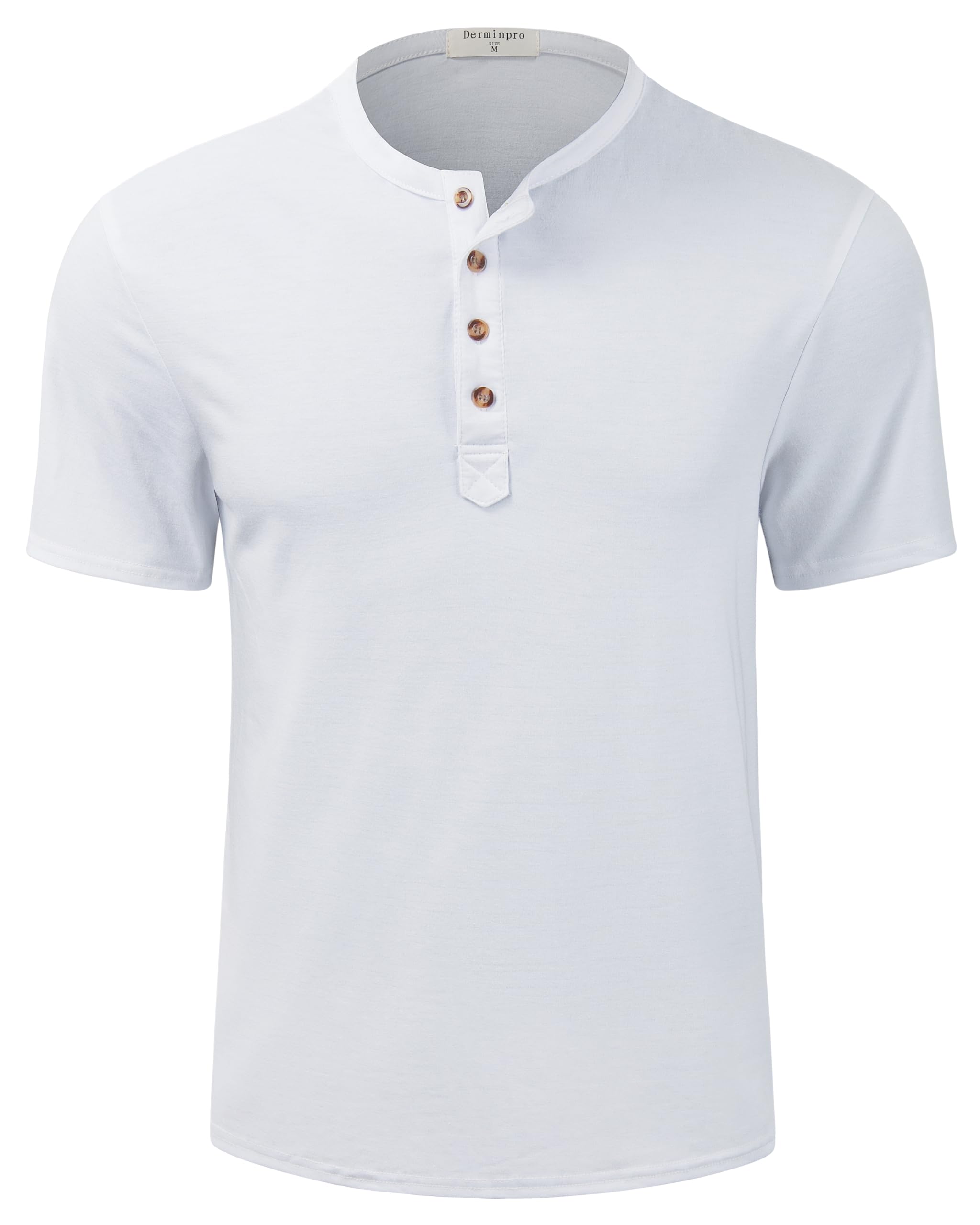 Derminpro Men's Casual Short Sleeve Slim Fit Cotton Retro Henley Shirts