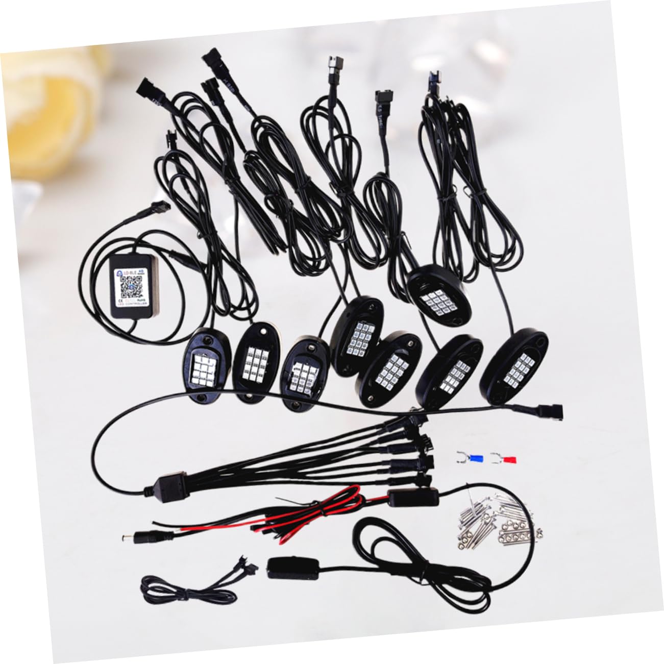 Kit De Lampes Décoratives pour Châssis Drag 8 1 Pièce 12 V Lampes Dambiance pour Voitures Installation Facile Et Beau Dégradé