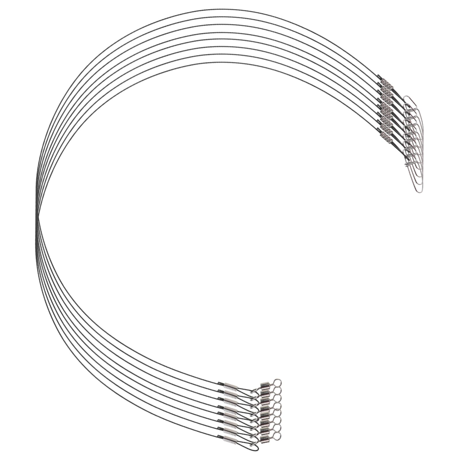 Abaodam 10pcs Fishing Leaders Heavy Duty Steel Wire Leaders for Sea Fishing Tackle High Strength Camouflaged Design with Snaps