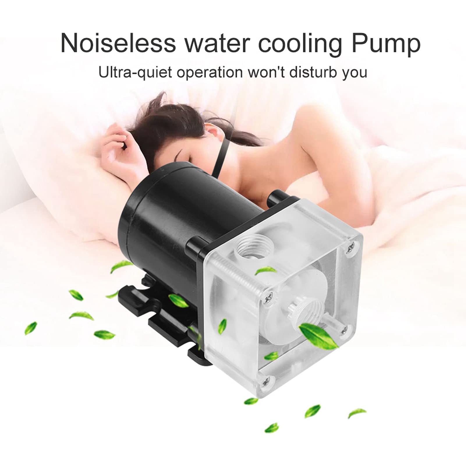 Bomba de refrigeración por agua, rosca G1 / 4 "Bomba de agua para CPU Bomba silenciosa del sistema de refrigeración por agua para computadora con 4 metros, caudal 500L / H, para sistema de refrigeraci