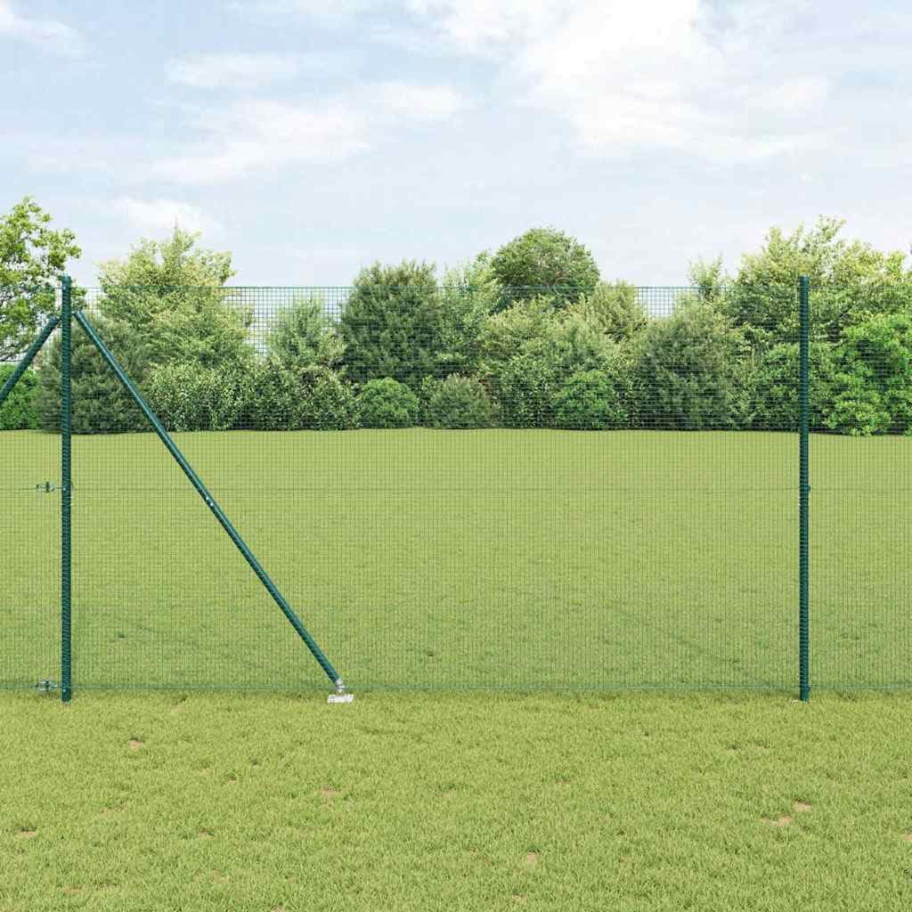 vidaXL Recinzione in rete saldata con punte 10 x 1,6 m Verde Rete