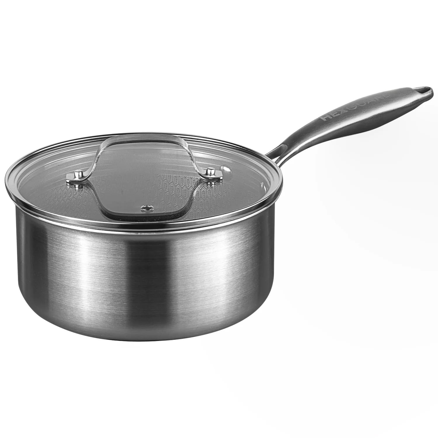 Prochef HexGuard 20cm Tri-Ply Saucepan with Glass Lid - Aluminium - Silver