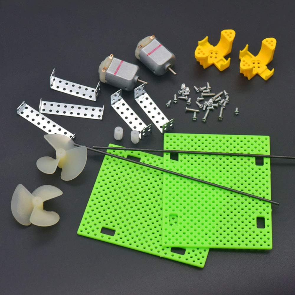 Fujiyuan 1 Package DIY Remote Control Boat Propeller Watercraft Dual Motor Shaft RC Module Hobby 130 Type Green Base Plate