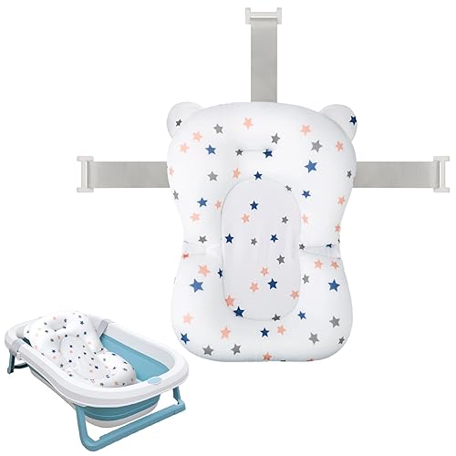 Miniatura 12 de Colorlife Asiento de Baño para Bebé con Malla de Apoyo, Cojín de Apoyo para Baño Infantil, Cómodo Ajustable Antideslizante de Tres Puntos para Baño