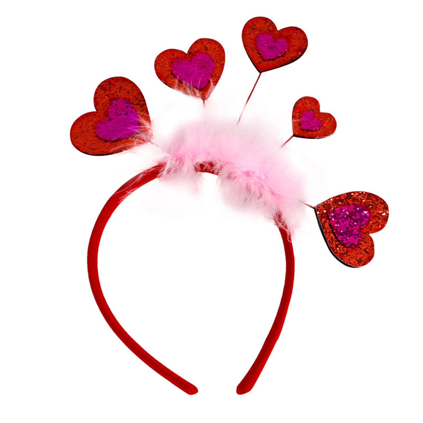 nivaa Valentine's Day Heart Headband for Woman Holiday Performance Celebration Red Pink-picture-4