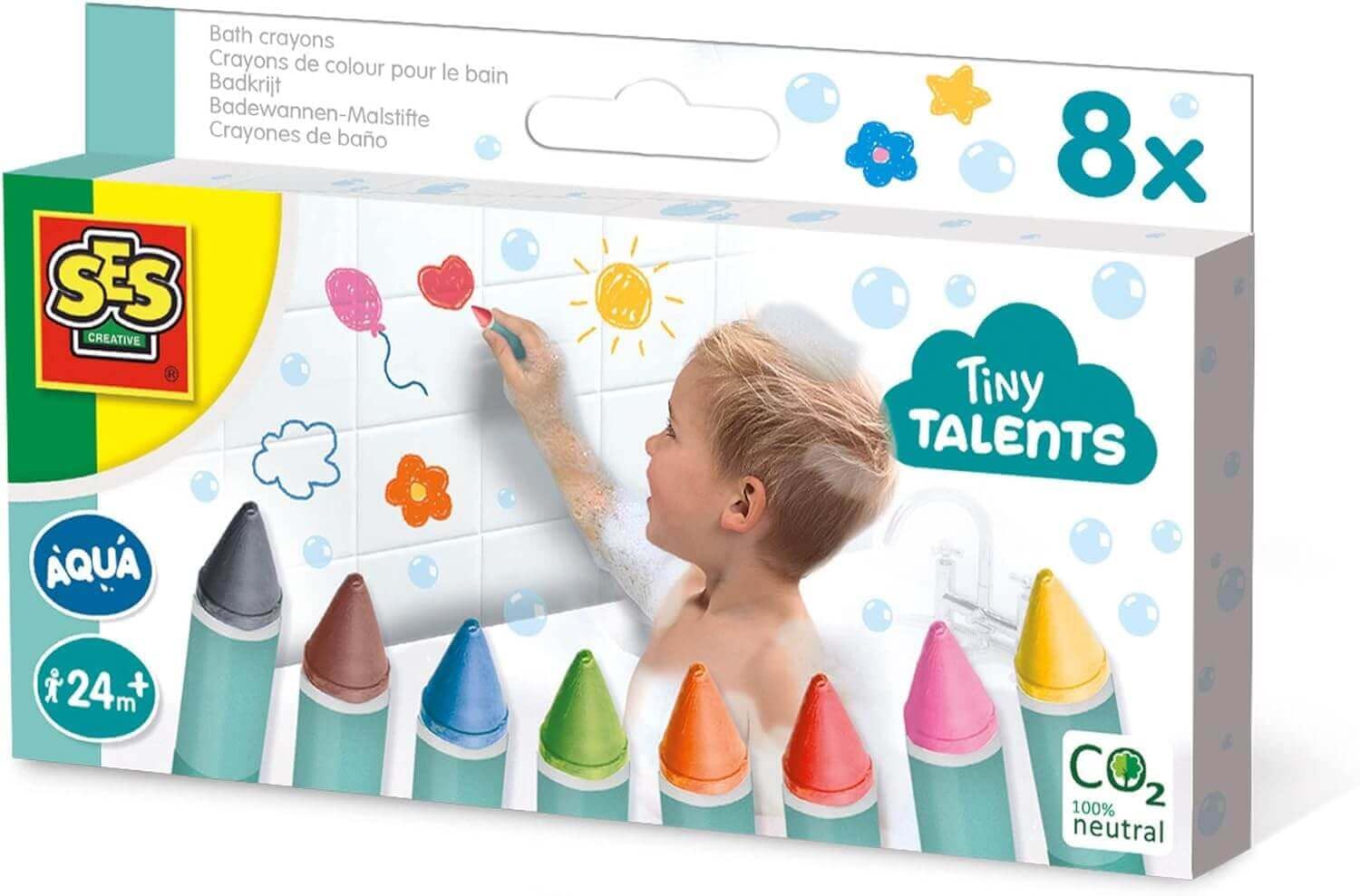 SES Creative-13050 Ceras para el baño-8 Colores, Multicolor, Talla única (13050)