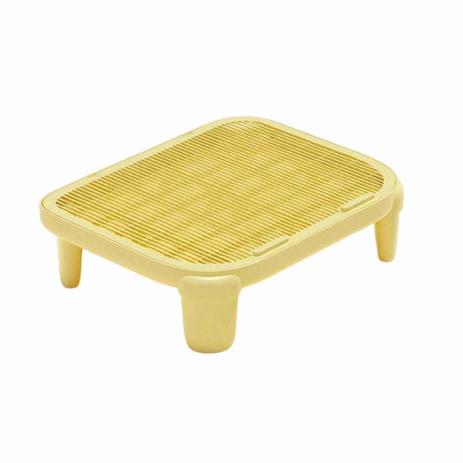Katzenklo Schale Katzenstreu Auffangschale Katzenstreu Matte Katzenstreu Tablett Katzenklo Einlage mit Universeller Passform Pfotenreinigungsrost Und, Yellow, High Leg
