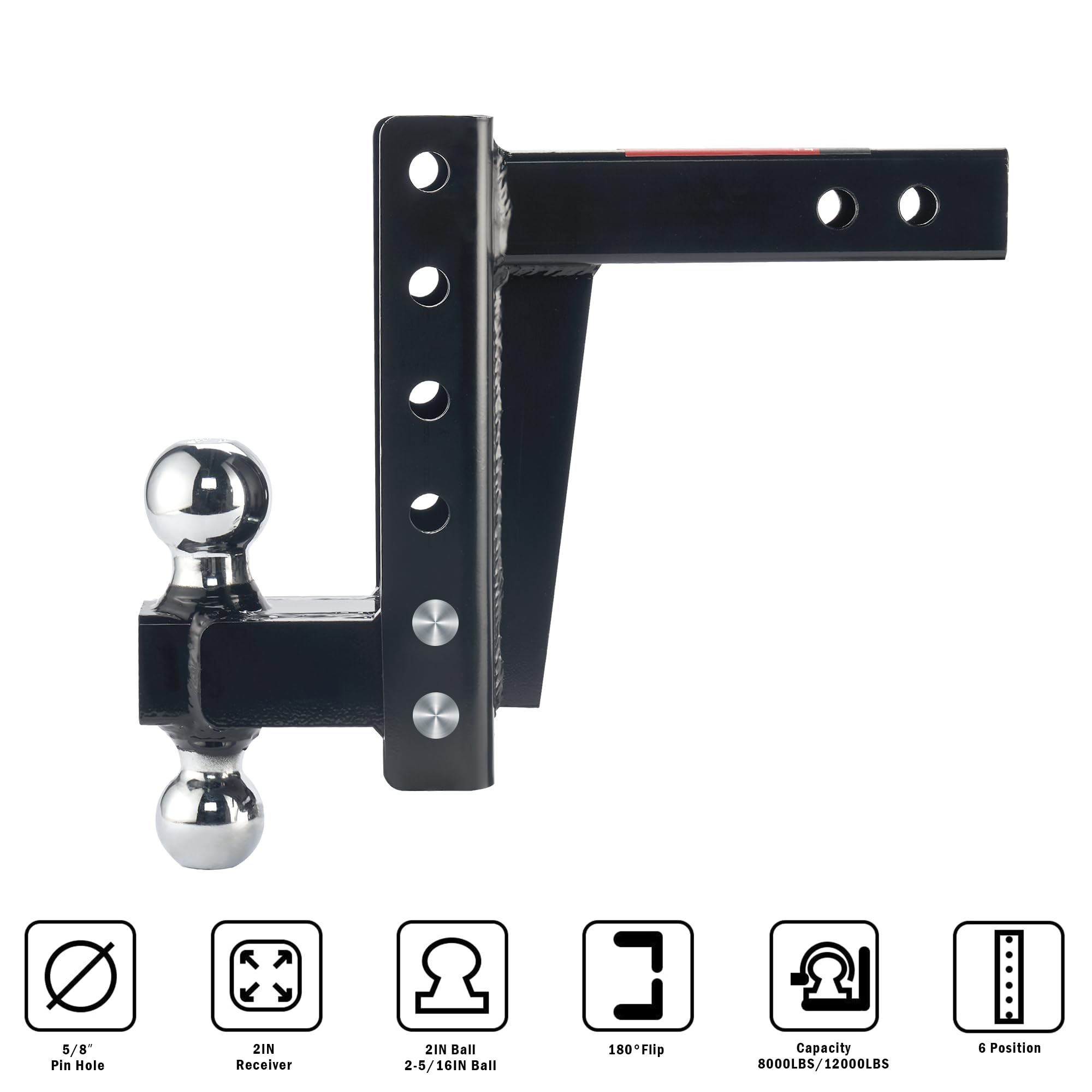 Snapklik.com : OPENROAD Adjustable Trailer Hitch Ball Mount Fits 2-Inch ...