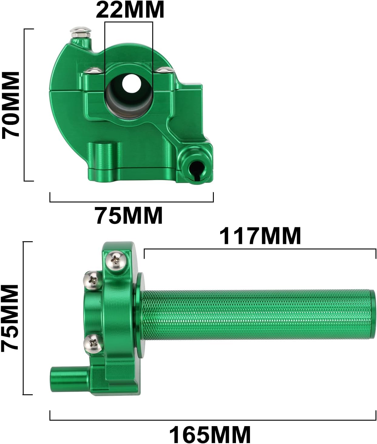 Motorcycle Throttle Twist Throttle Handle Grips Cable Assembly Kit CNC for KLX 110 KLX110 2010-2024 Dirt Pit Bike Black
