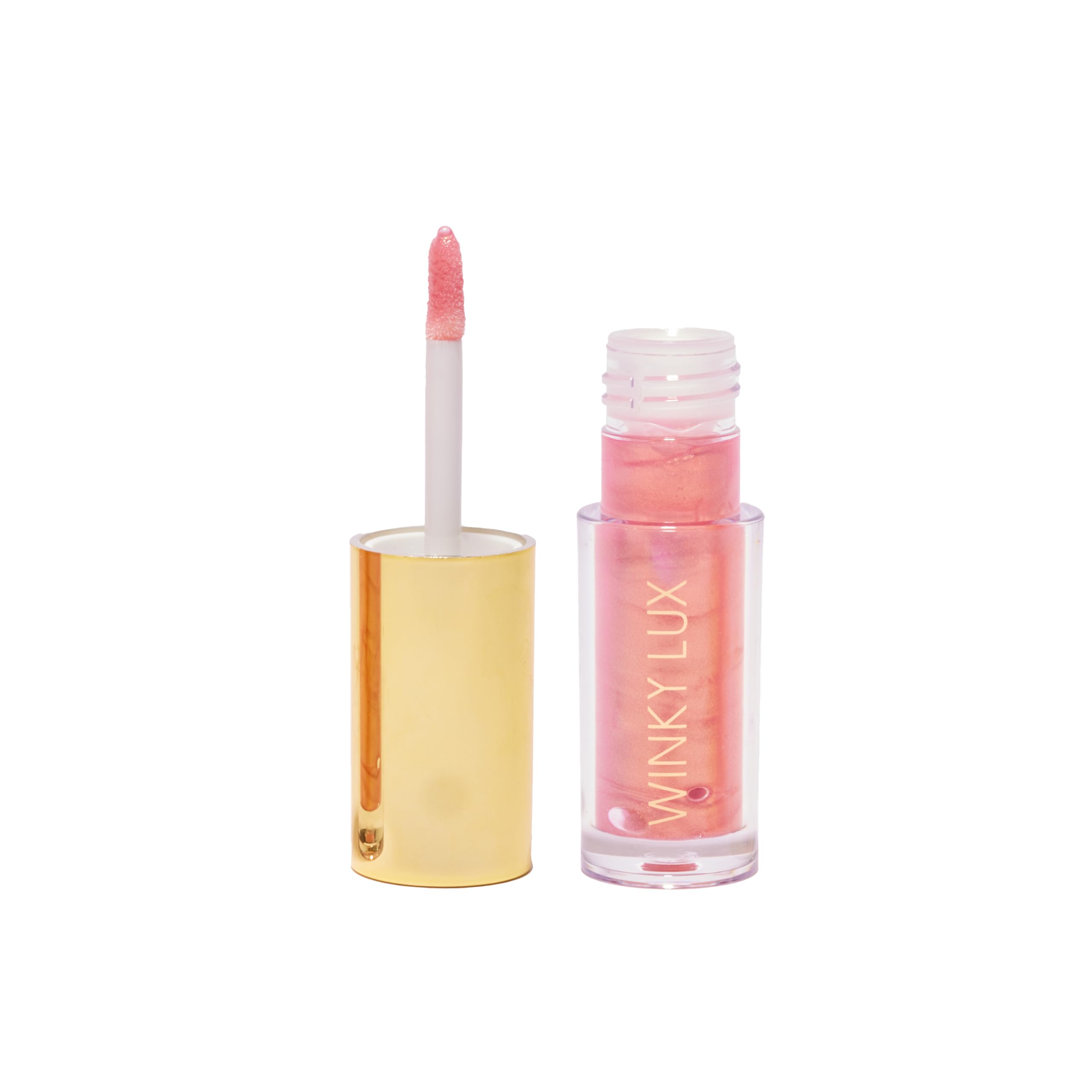 Winky Lux Very There Lip Oil Nude Moisturizing Pink Gloss With Jojoba Oil, Non Sticky Shiny Lip Oil, Colorful Pink Gloss For Juicy Lips, Pink Opal Pink
