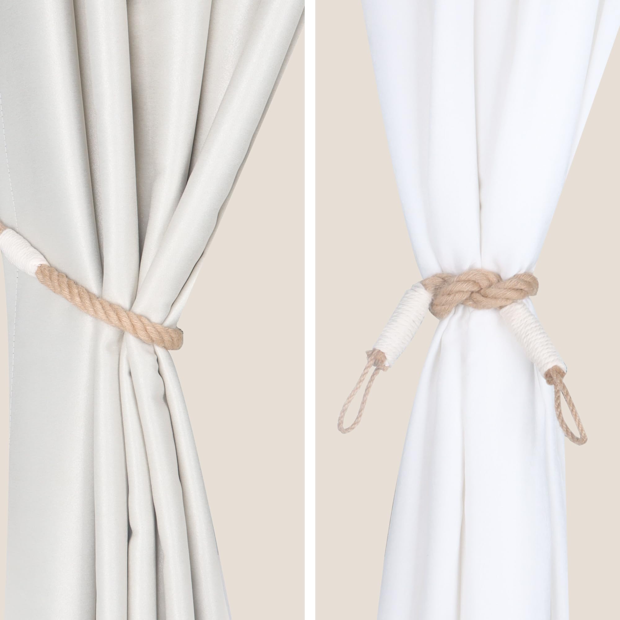 HedongHexi Fermatenda Con Nappa – 2 Pezzi – Ferma Tende In Corda Di Poliestere – Eleganti E Decorativi - 4