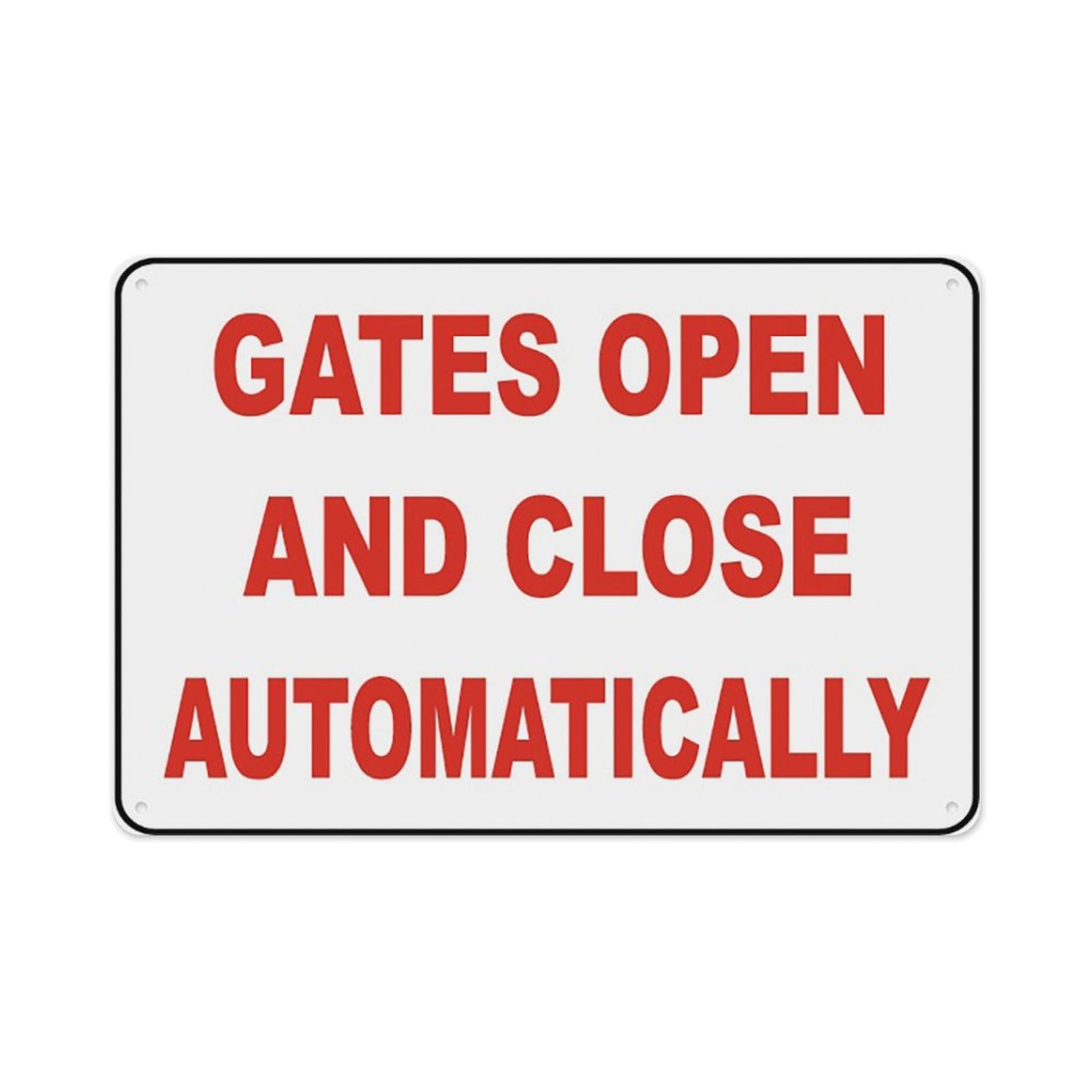peiyeety Gates Automatically Open And Close Sign Aluminum Tin Warning Signs For Home Outdoor Garden 8X12 Inches