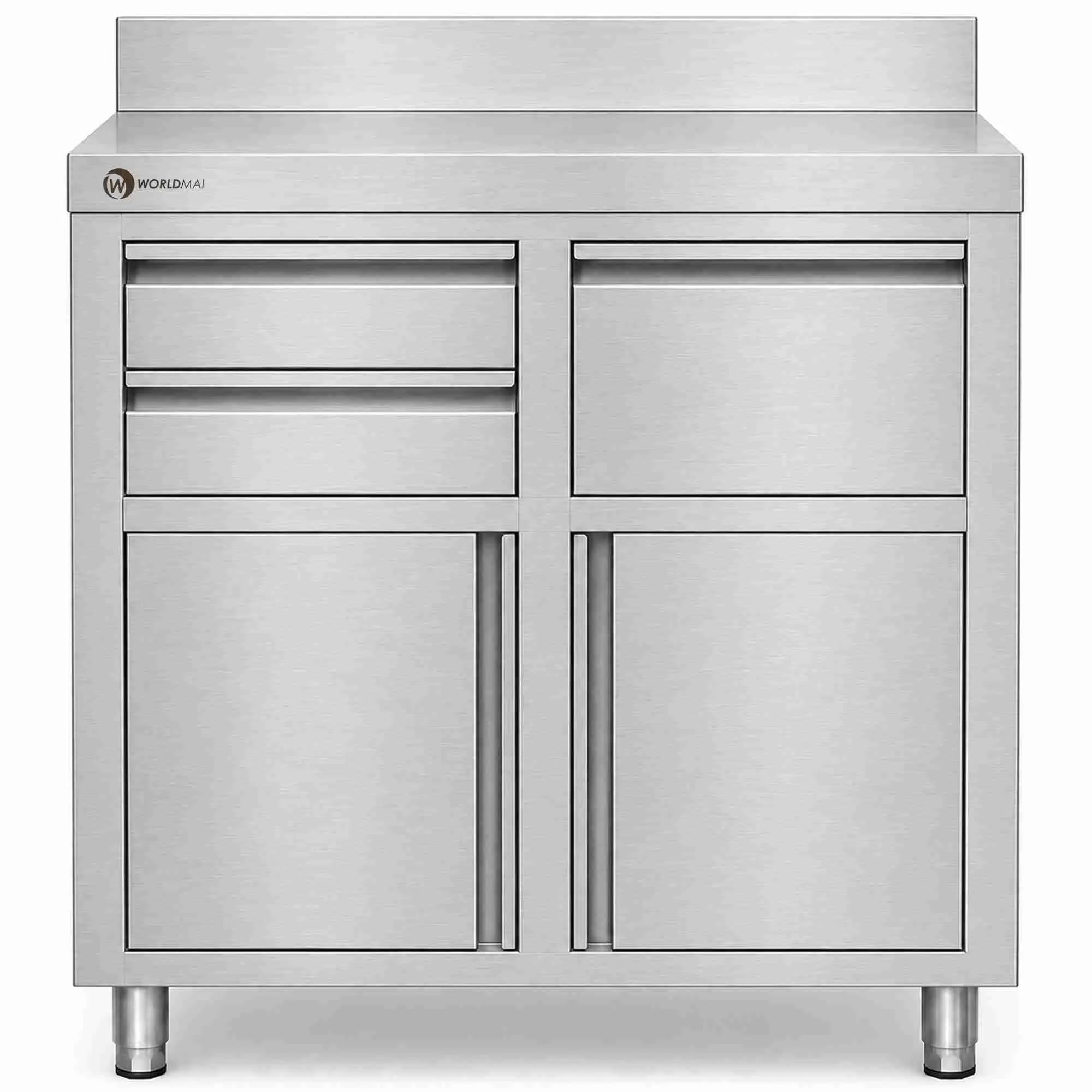 Mueble cafetero Industrial en Acero Inoxidable 100 x 60 cm hostelería. Mesa Profesional para máquina de café de Bar y Restaurante