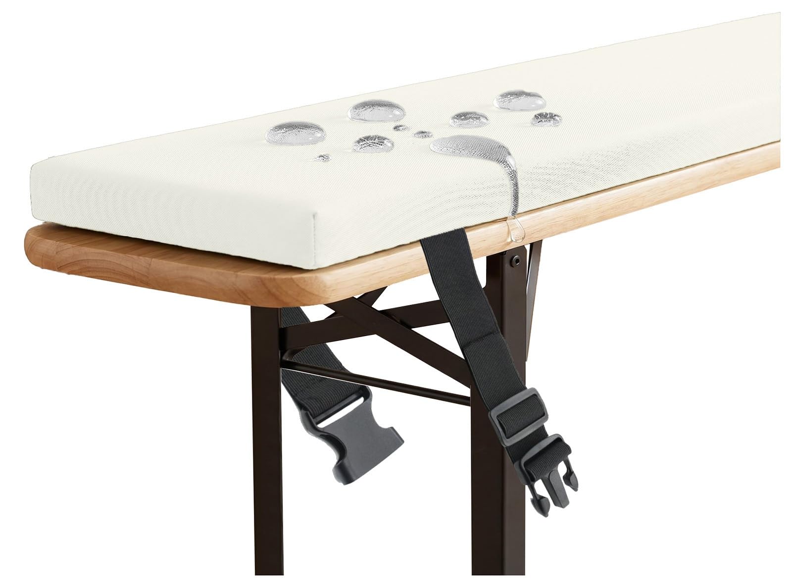 Cuscino per Sedia a Dondolo Antiscivolo, Cuscino Dondolo Sospeso Impermeabile 80% da Giardino, Cuscino per Panca Esterno Interno, Spesso 5cm, per Patio Panchina(Beige,210x45 cm 83x18 in)