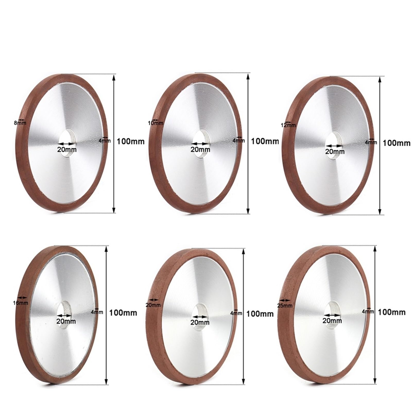 Diamentowa Tarcza Szlifierska Garnkowa, 1 Szt. 100 Mm - Ścierna Z Żywicą Do Stali Wolframowej I Węglika Ziarno 150# Otwór 20(16mm)