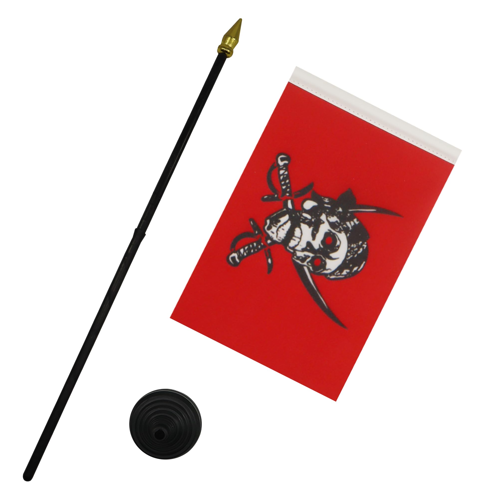 AZ FLAG, Pirate Red Skull Table Flag 4'' x 6'', Pirates Mini Desk Flag 100% Polyester 15 x 10 cm - Image 3